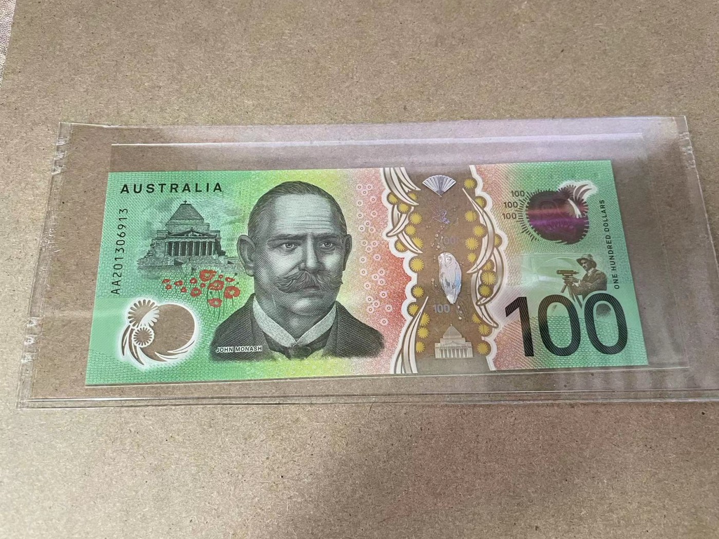 【Blue Auction】✨世界纸币精拍第375期【精】 【AA冠无47】澳大利亚100元 塑料钞 全新UNC
