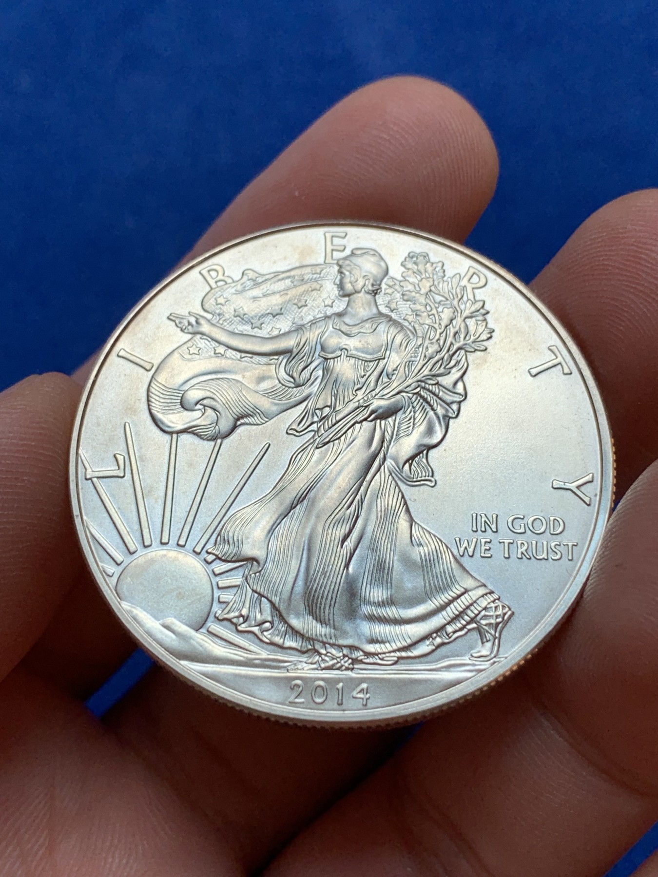 《竞宝斋》第201场-周日，周一 2场 (全场包邮) 美国2014年行走女神投资银币 1盎司 31.1克 999银