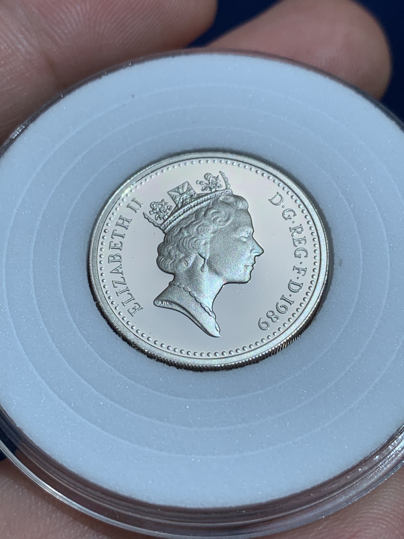 《竞宝斋》第201场-周日，周一 2场 (全场包邮) 英国 1989年和1991年 精制一镑银币 一对2枚