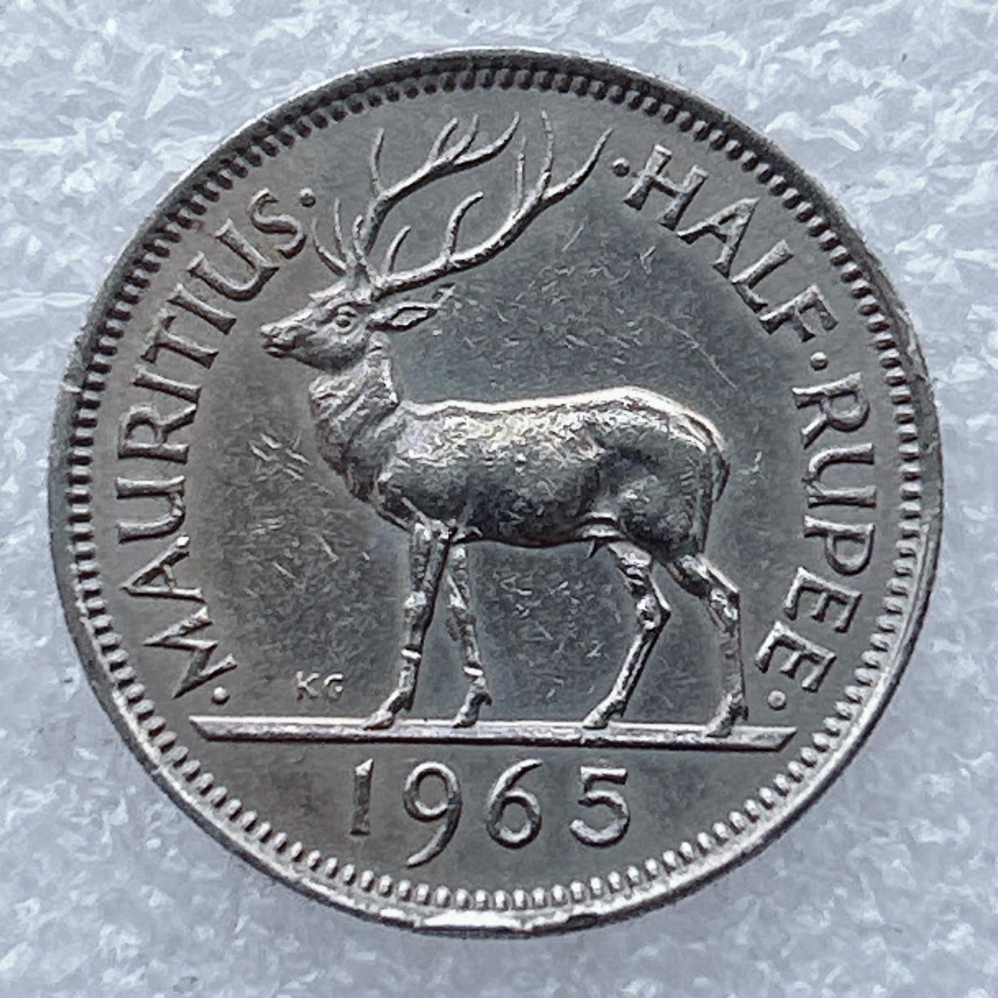 全场一元起拍 世界钱币散币场 第26期 英属毛里求斯1965年半卢比