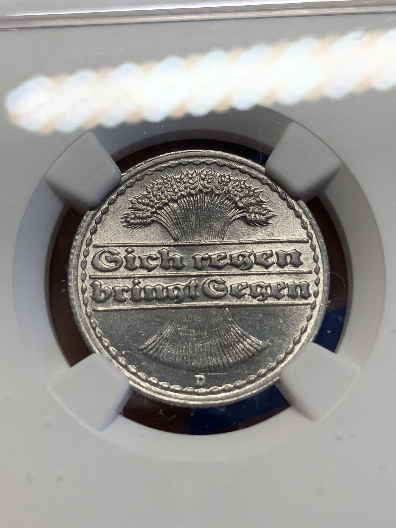 《竞宝斋》第201场-周日，周一 2场 (全场包邮) NGC MS64 1922D 德国 德紧 50芬尼 高分难得