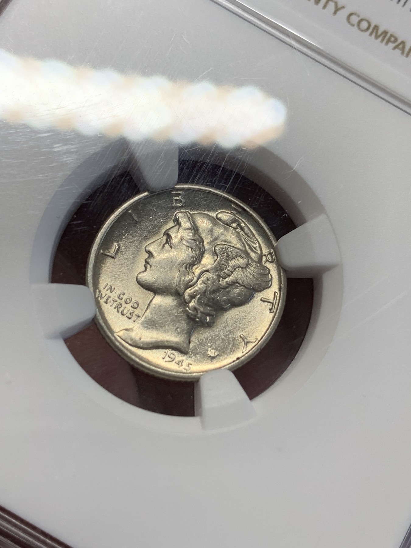 《竞宝斋》第201场-周日，周一 2场 (全场包邮) NGC-MS61 美国1945年小飞侠10分银币