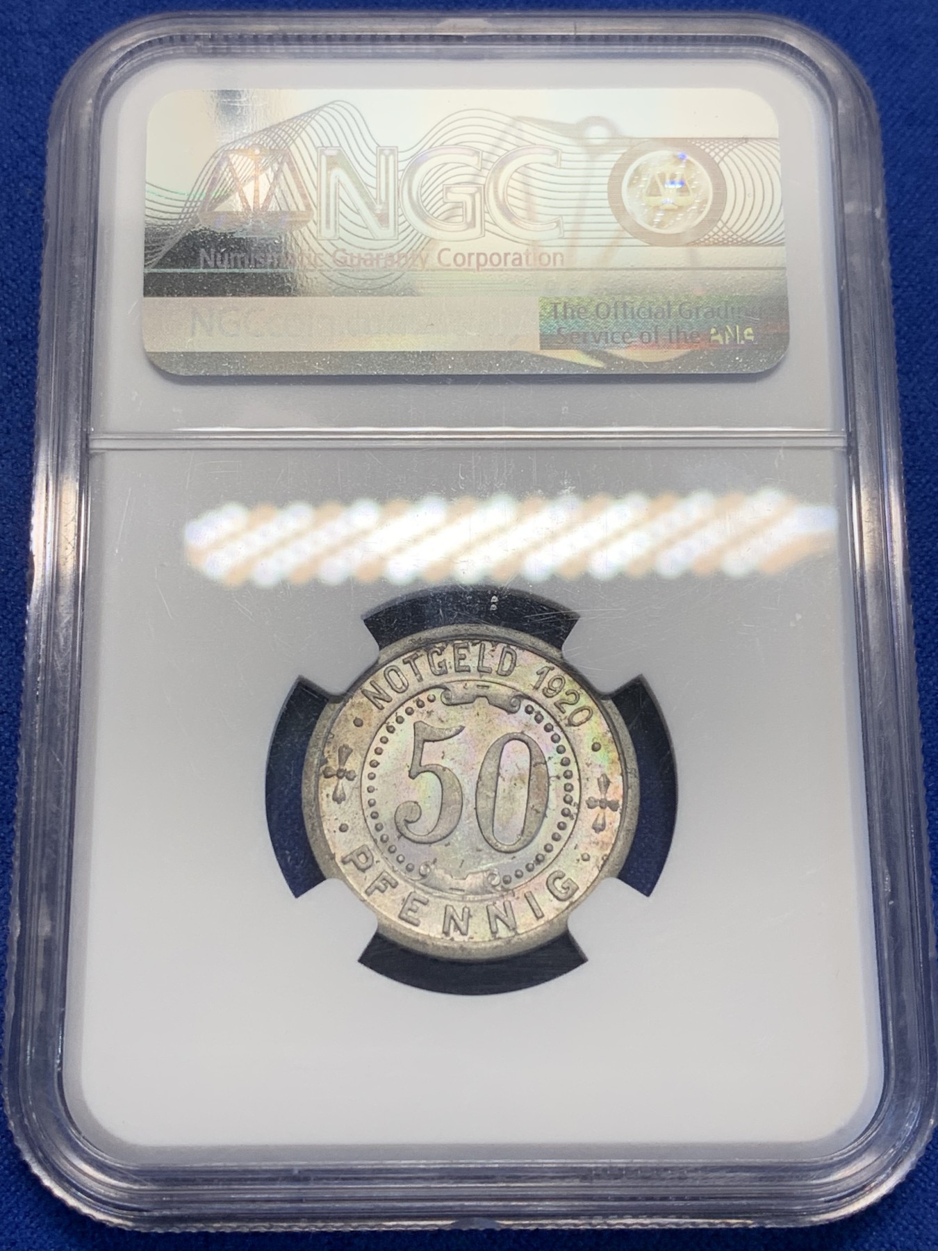 《竞宝斋》第201场-周日，周一 2场 (全场包邮) NGC-MS62 德紧门登洞熊铝币 德紧玩家必备品种 名誉品 带点彩包浆 少见