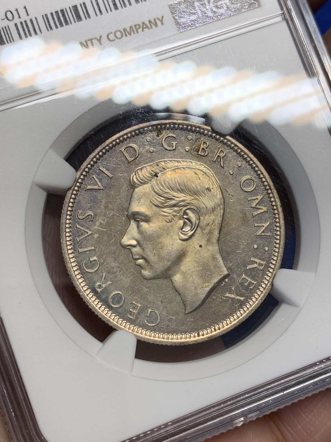 《竞宝斋》第201场-周日，周一 2场 (全场包邮) NGC-PF64 1937年英国乔治六世首年少见精制1/2克朗 银币