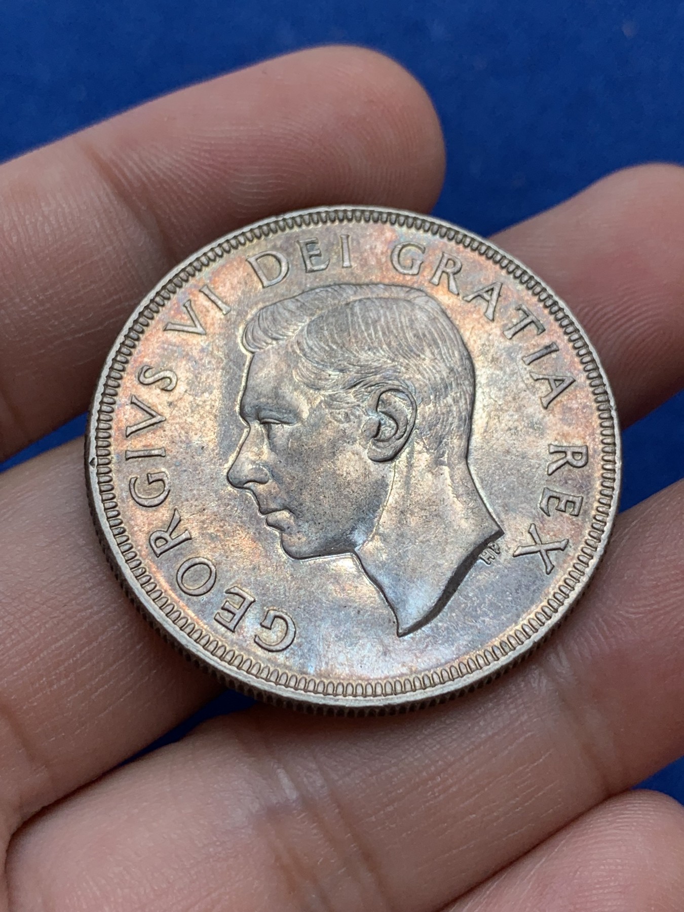 《竞宝斋》第201场-周日，周一 2场 (全场包邮) 加拿大1951年乔治六世1加元划船银币