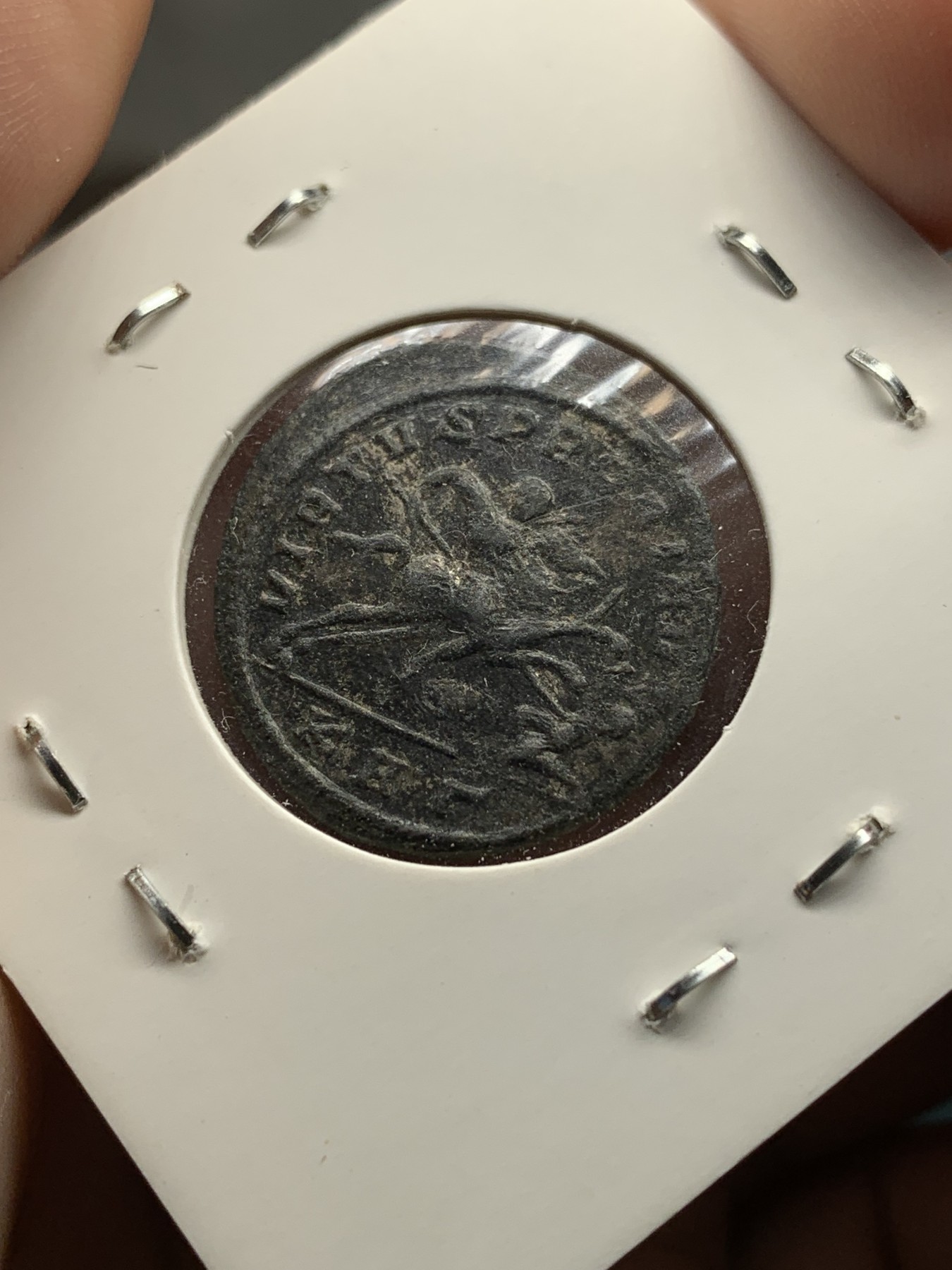 《竞宝斋》第201场-周日，周一 2场 (全场包邮) 公元276-282年 古罗马普罗布斯洗银币 背面骑马扎小人很有趣 美品