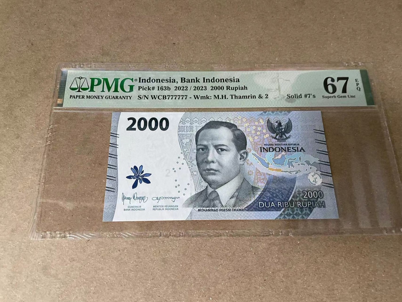 【Blue Auction】✨世界纸币精拍第375期【精】 【全同7】印尼 2022年2000卢比  PMG67EPQ 