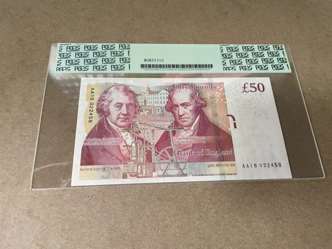 【Blue Auction】✨世界纸币精拍第375期【精】 英国 2011年50镑 PCGS66EPQ 