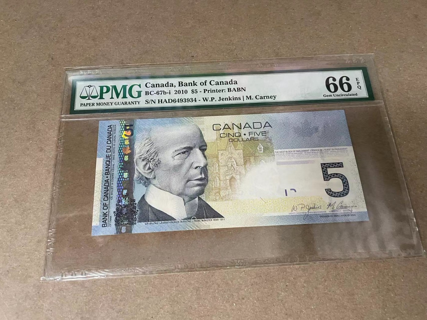 【Blue Auction】✨世界纸币精拍第375期【精】 加拿大 2010年5元 PMG66EPQ 
