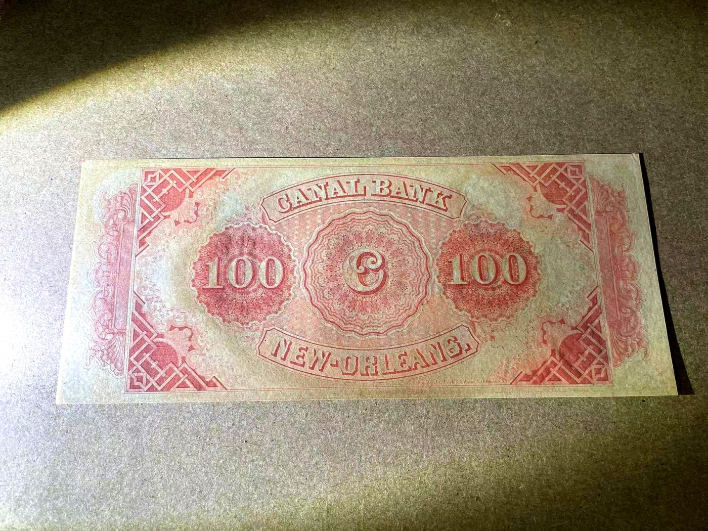 【Blue Auction】✨世界纸币精拍第375期【精】 美国 新奥尔良 18XX年代100美金 最高值 双面设计大票幅 华盛顿头像 大场景 女神 UNC-（极小针孔、小角折）