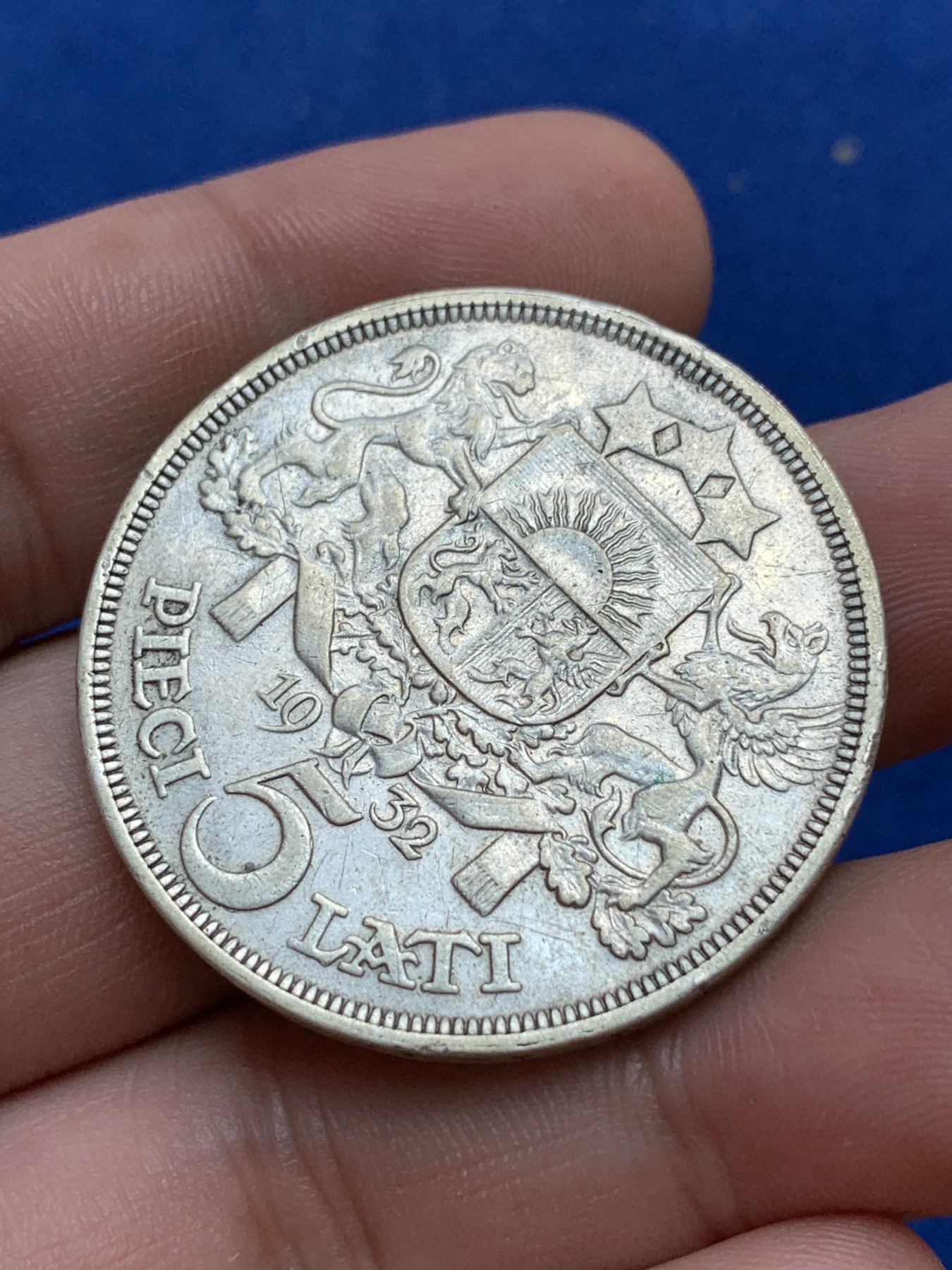 《竞宝斋》第201场-周日，周一 2场 (全场包邮) 拉脱维亚1932年5拉特银币