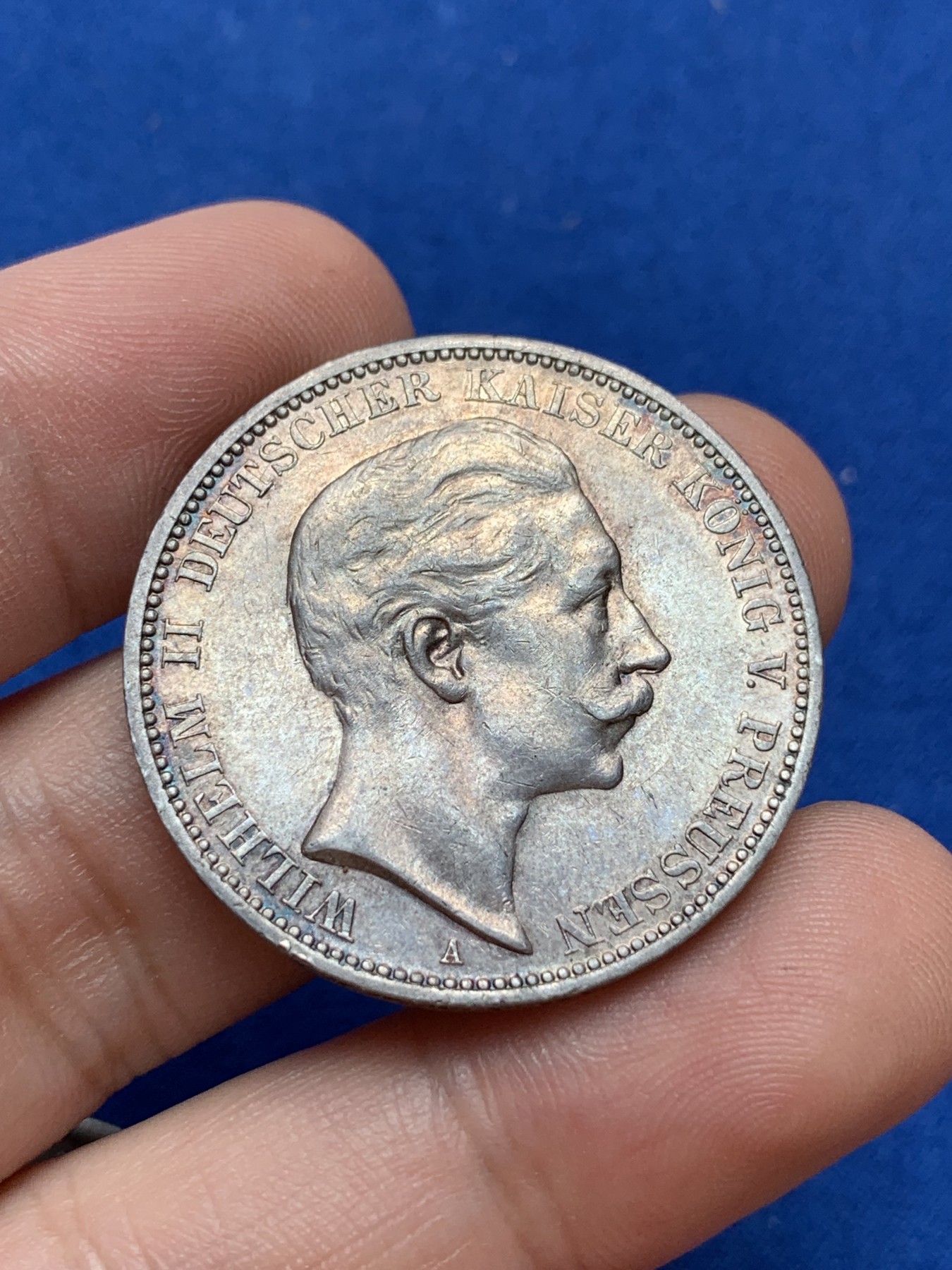 《竞宝斋》第201场-周日，周一 2场 (全场包邮) 德国普鲁士1911年威廉二世3马克银币