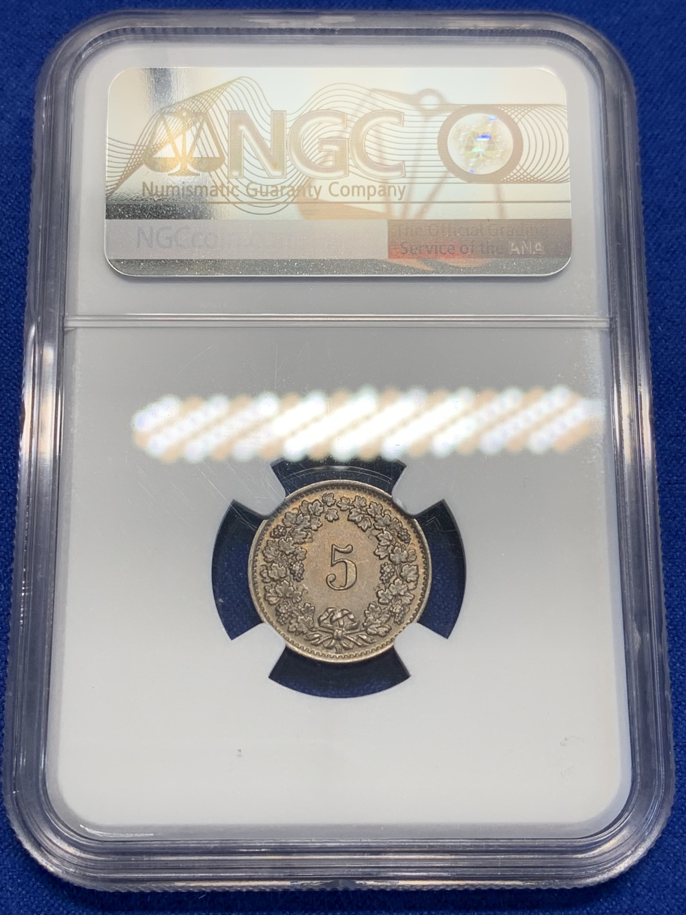 《竞宝斋》第201场-周日，周一 2场 (全场包邮) NGC-AU58 1931年瑞士早期5R，早期克书价格都比较高