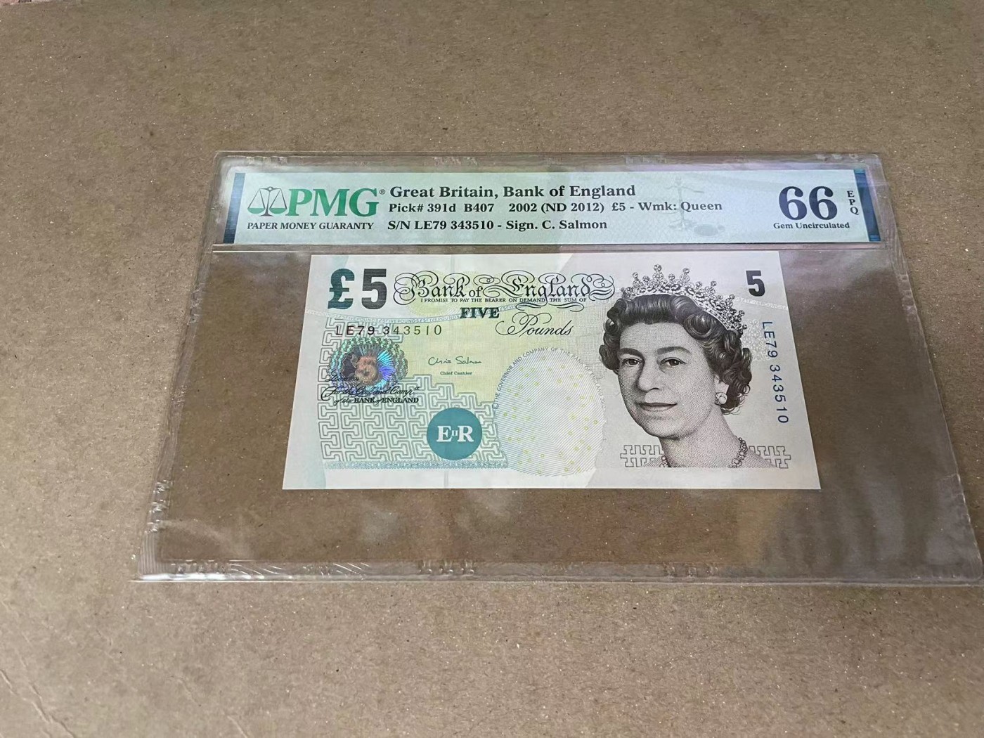 【Blue Auction】✨世界纸币精拍第375期【精】 英国 2002年5镑 PMG66EPQ 