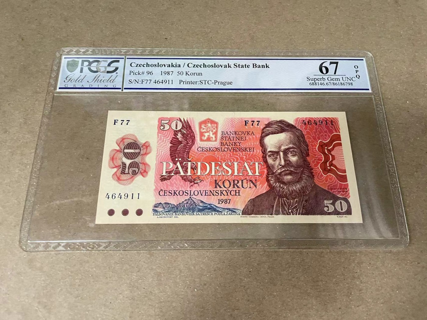 【Blue Auction】✨世界纸币精拍第375期【精】 捷斯 1987年50克朗 PCGS67EPQ 