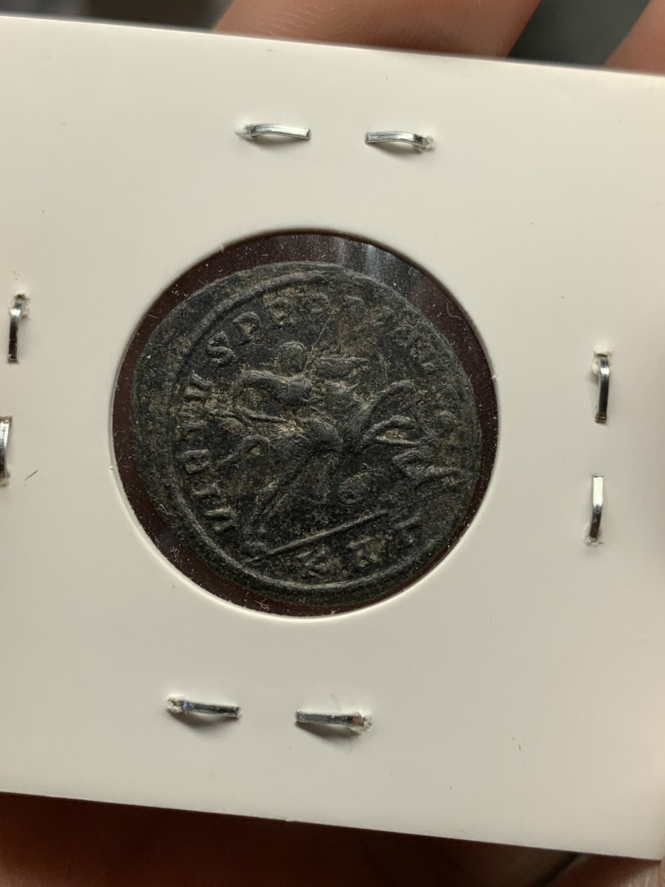 《竞宝斋》第201场-周日，周一 2场 (全场包邮) 公元276-282年 古罗马普罗布斯洗银币 背面骑马扎小人很有趣 美品