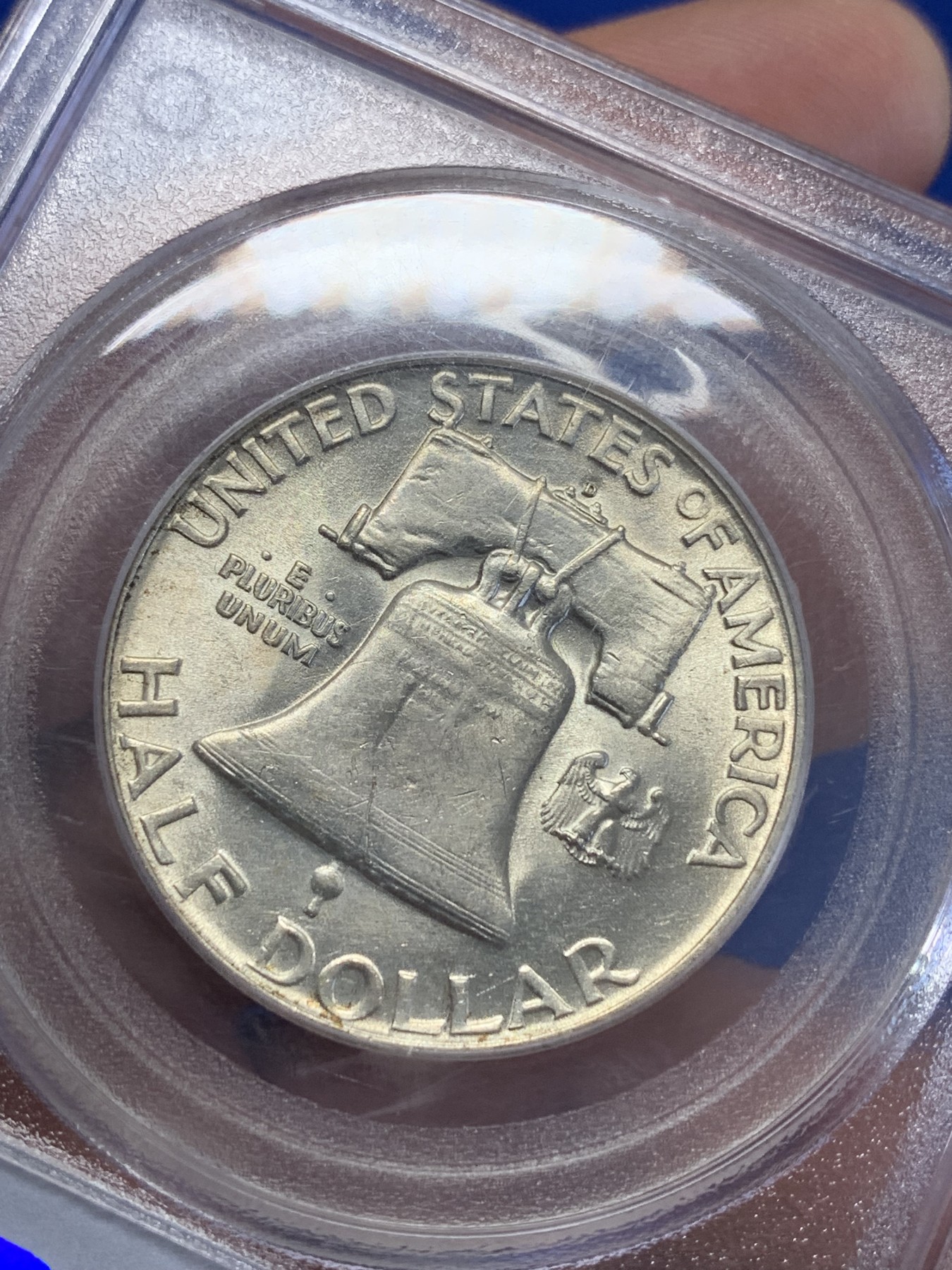 《竞宝斋》第201场-周日，周一 2场 (全场包邮) PCGS AU55 美国1950年富兰克林 50美分/半美元银币 少见