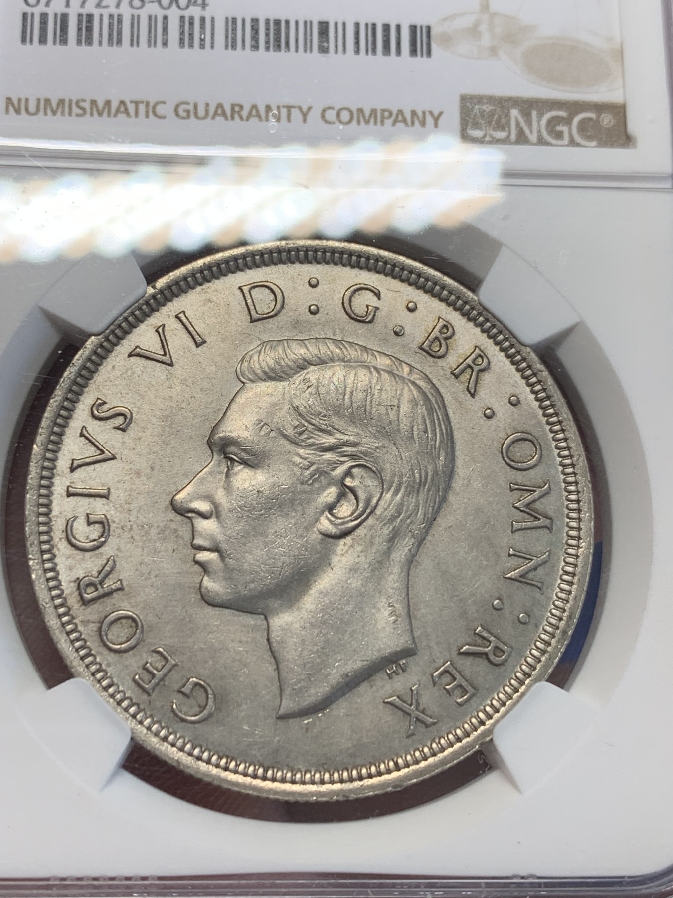 《竞宝斋》第201场-周日，周一 2场 (全场包邮) NGC- MS63 英国1937年乔治六世克朗银币 63分的登基也不多