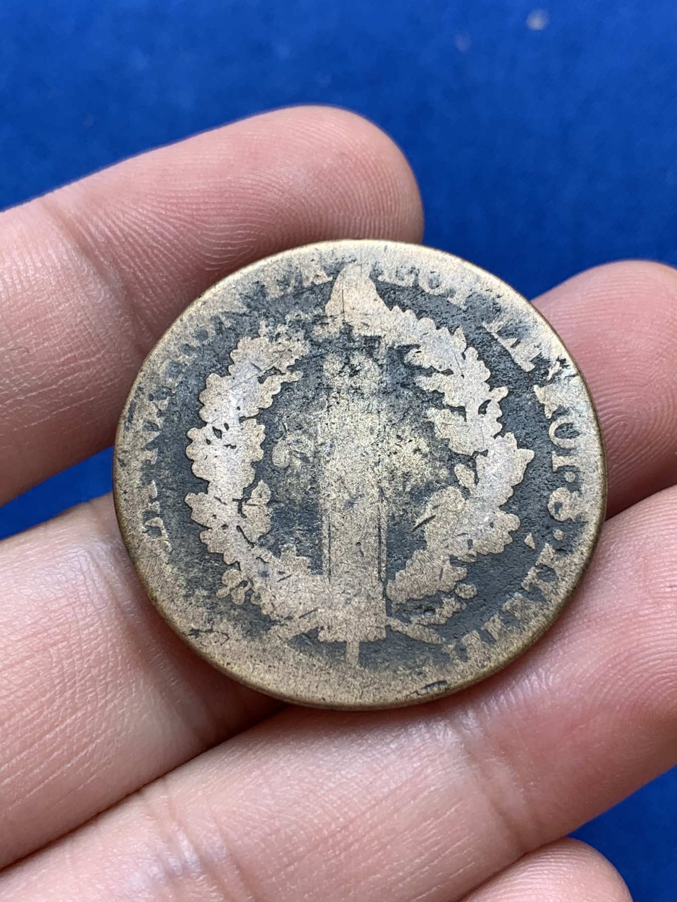 《竞宝斋》第201场-周日，周一 2场 (全场包邮) 法国1792年路易十六大铜币，20.24g，32.6mm 极少见品种