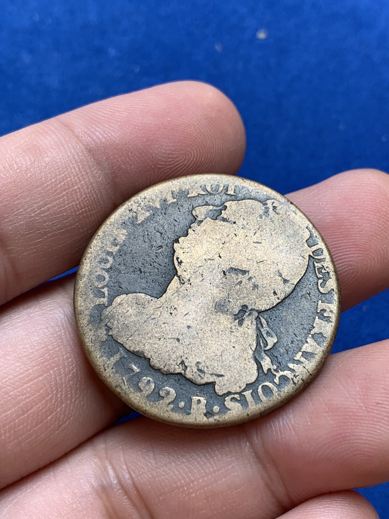 《竞宝斋》第201场-周日，周一 2场 (全场包邮) 法国1792年路易十六大铜币，20.24g，32.6mm 极少见品种