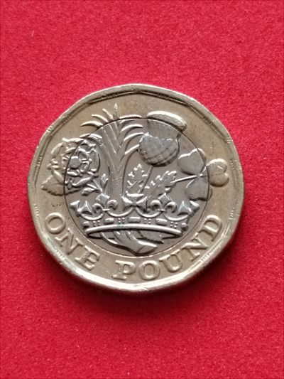 布加迪🐬～世界钱币🌾第44期 /  各国币专场  - 英国🇬🇧 2016年 皇冠版👑 1英镑 双色币 美品