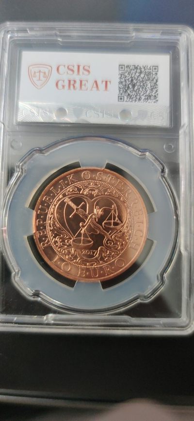 燕姐换藏第63拍 奥地利2017年天使米歇尔10欧元铜币