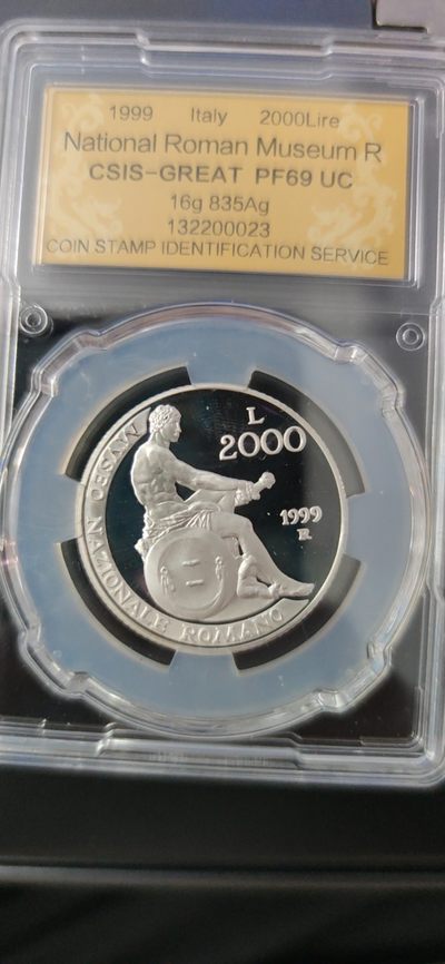 燕姐换藏第60拍 意大利1999年2000里拉币中币精制银币