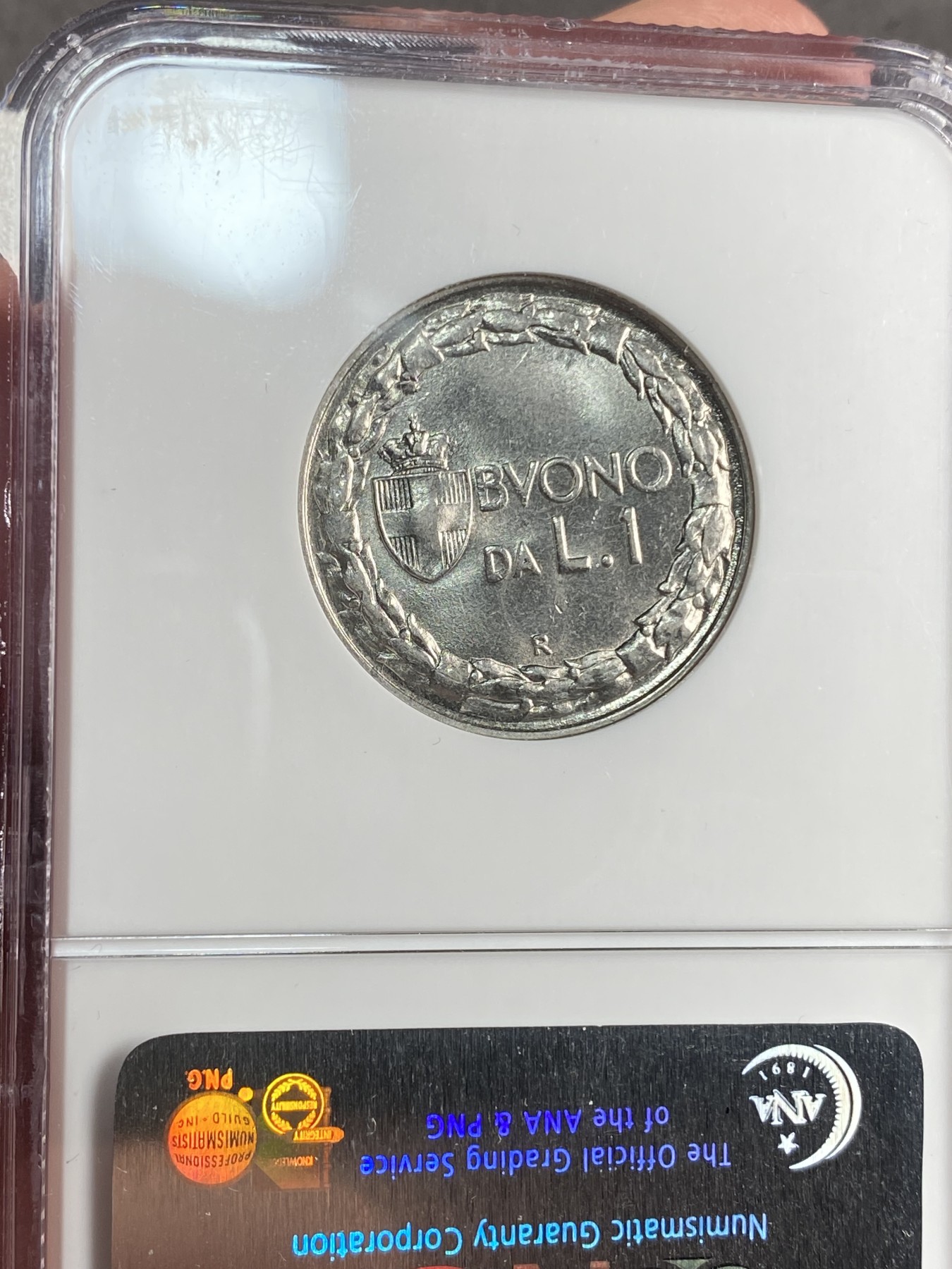 万国钱币拍卖第017期（中秋—国庆花好月圆夜特辑） NGC MS64 1922意大利女神1里拉镍币