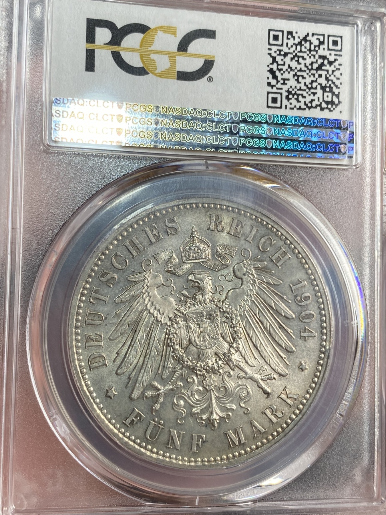 万国钱币拍卖第017期（中秋—国庆花好月圆夜特辑） PCGS MS64 1904年德国萨克森乔治国王逝世纪念流通5马克 曝光高点完美