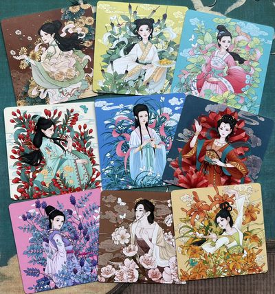 【直播】小花瓣艺术原创文创精品专场拍卖【第1场】 【神农本草经-药香系列】厚卡方卡+镀金边【26张】