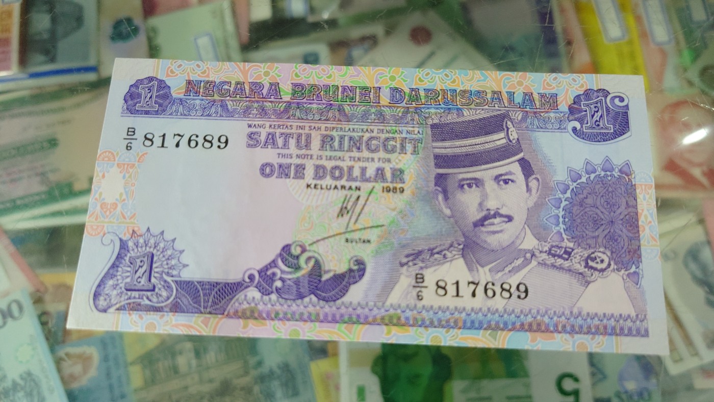 【世界钱币】精选微拍第75期暨2023年第二十二期 部分最新卖剩新品裸钞(有5000卢布AA等) 十月中下旬会有大量新货(优先本群里卖，卖剩的才挂拍卖欢迎关注) 1989年文莱1林吉特 全新绝品无4尾号689