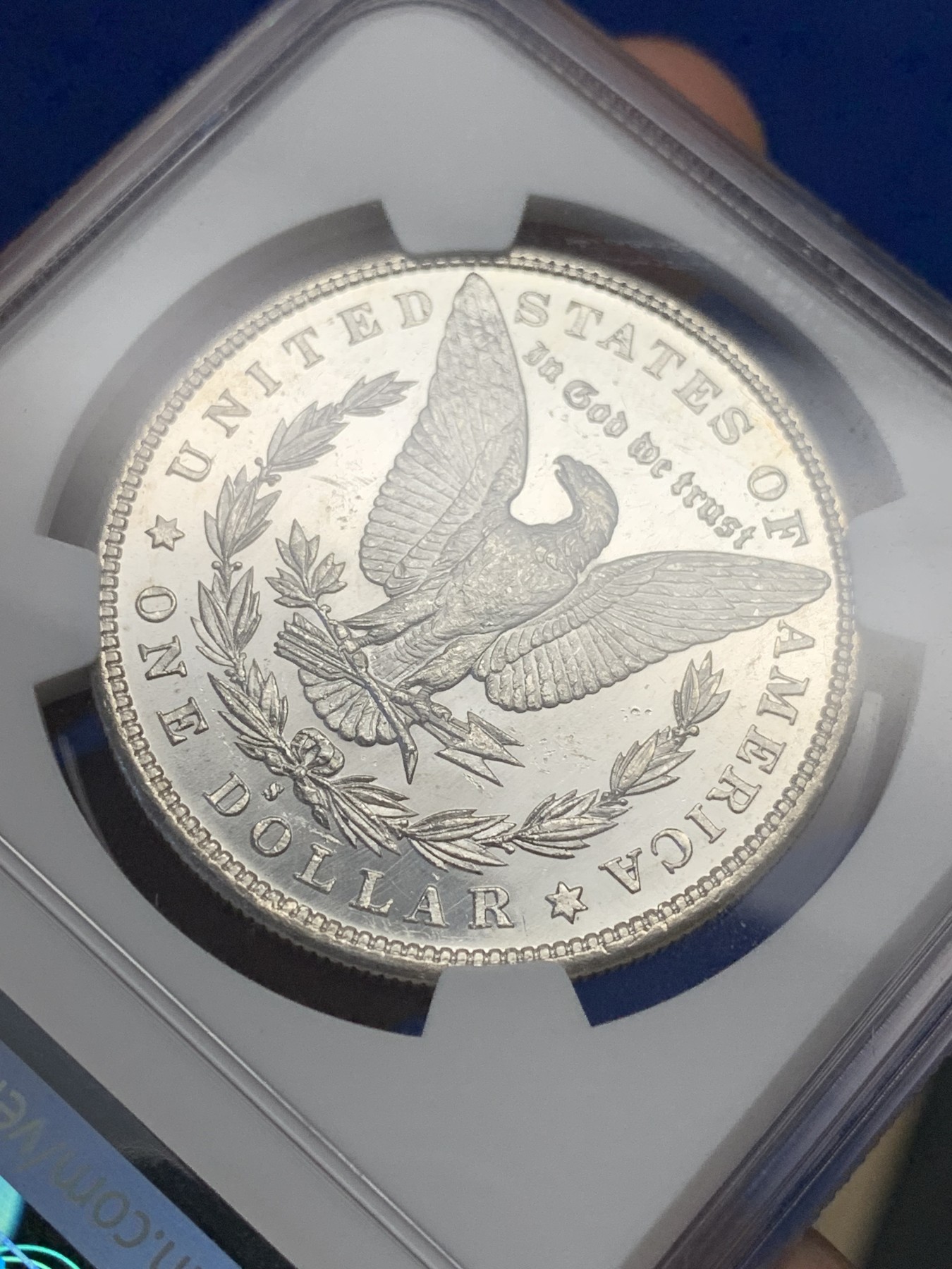 NGC-MS63PL 美国1880年摩根镜面大银币 低评 DPL镜面凝霜底板 早期年份