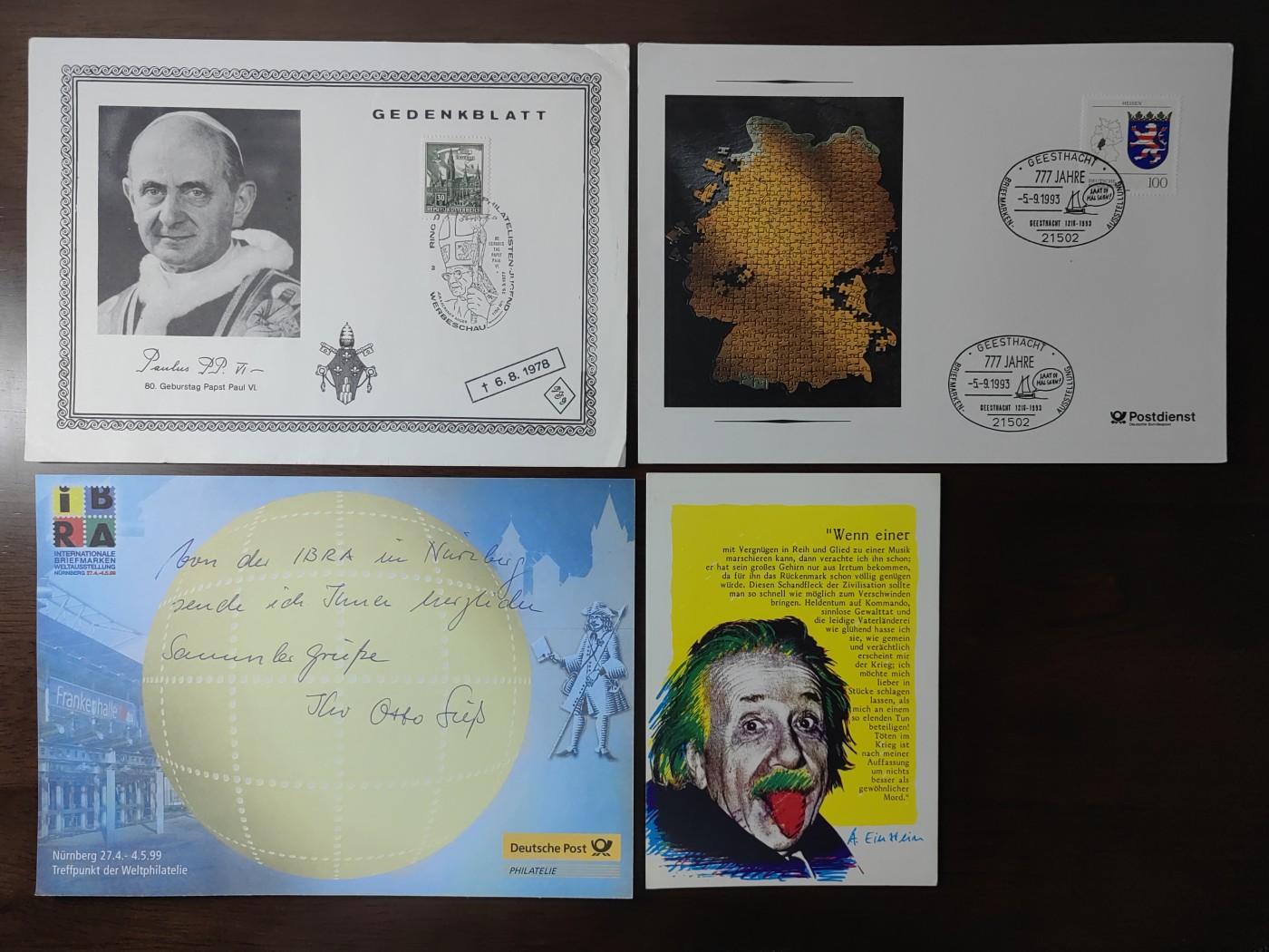 外国邮品精品专场（秒杀场）第①①场 德国邮戳片4枚