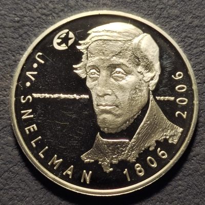 0起1加-纯粹捡漏拍-238双节炸场包邮连拍第二场北欧海盗的壮丽冒险 - 芬兰2006年10欧元芬兰政治家斯内尔曼诞生200周年精制纪念银币