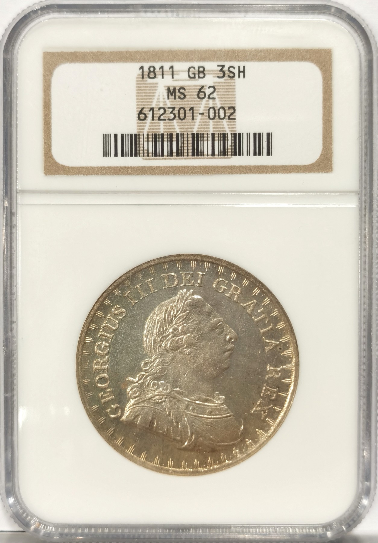 博洋堂庆双节连拍之“中秋甄选夜”精品专场拍卖暨第045期（全场包邮） NGC MS62 英国1811乔治三世英格兰银行3先令