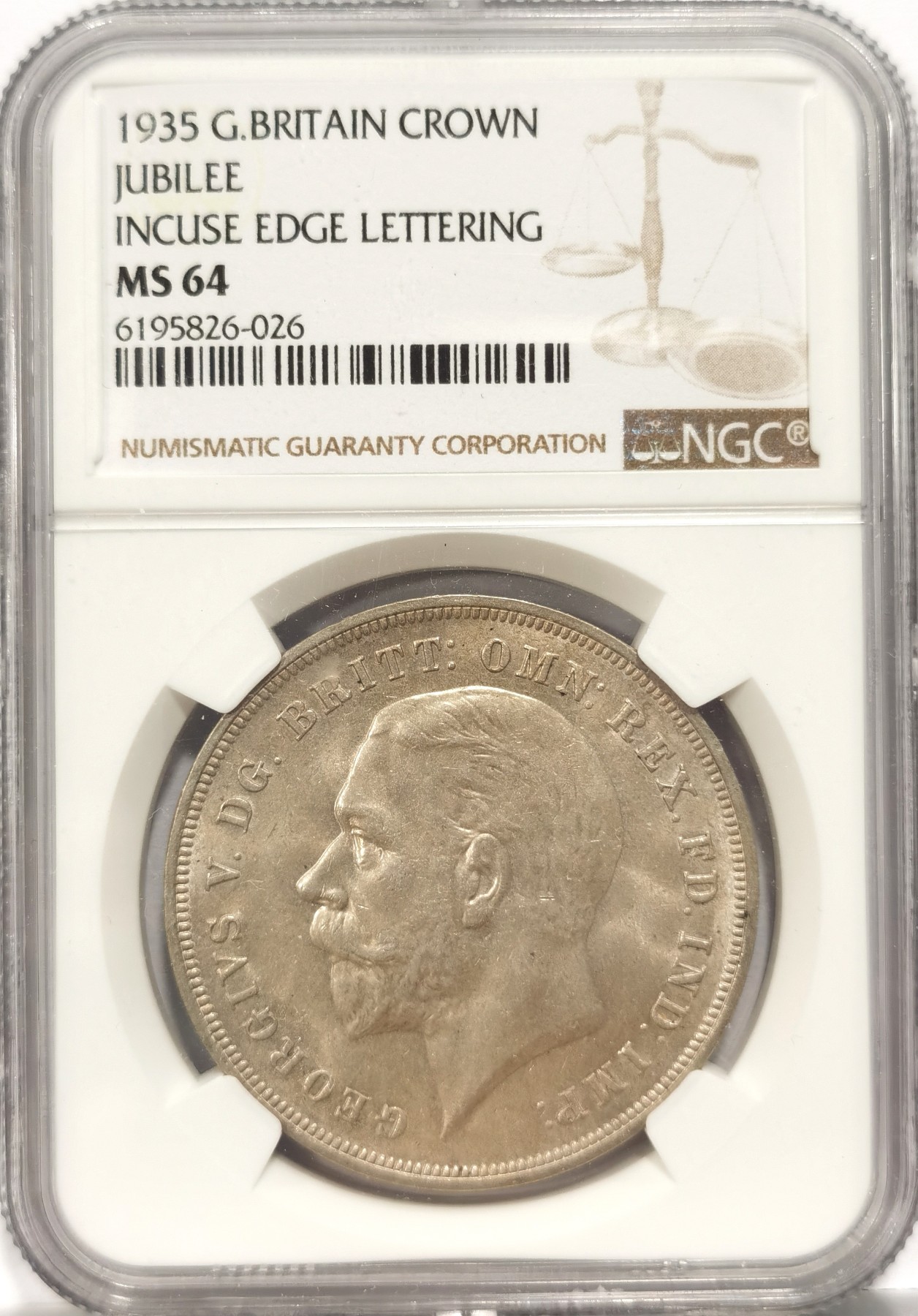 博洋堂庆双节连拍之“中秋甄选夜”精品专场拍卖暨第045期（全场包邮） NGC MS64 英国1935年乔治五世木马剑克朗银币