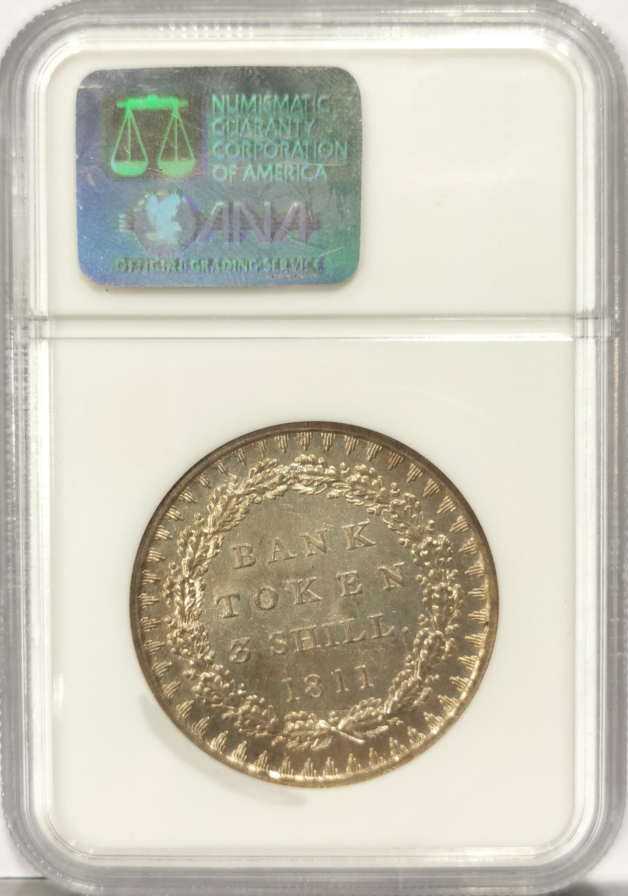 博洋堂庆双节连拍之“中秋甄选夜”精品专场拍卖暨第045期（全场包邮） NGC MS62 英国1811乔治三世英格兰银行3先令