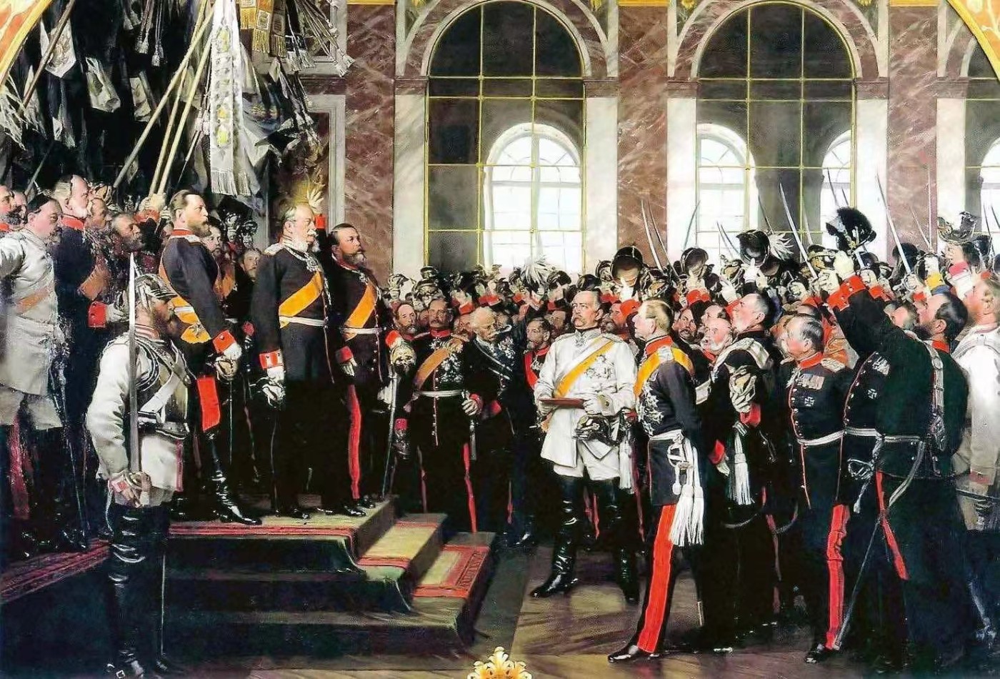 万国钱币拍卖第017期（中秋—国庆花好月圆夜特辑） PCGS SP64 1896年德意志第二帝国成立25周年纪念之《皇帝的宣言》普法战争胜利后威廉一世于法国巴黎凡尔赛宫加冕纪念大银章 此银章直径55mm重70g，评价为RRR级别难度。