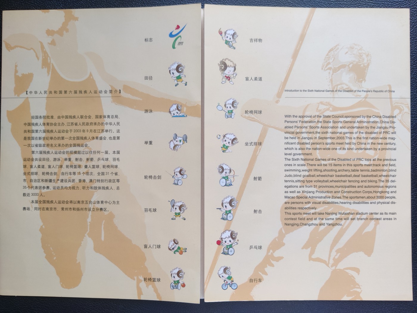 洪涛臻品批发群 精选邮票限时拍卖第三百九十四期  2003年中国第六届残运会纪念邮戳卡 官方版