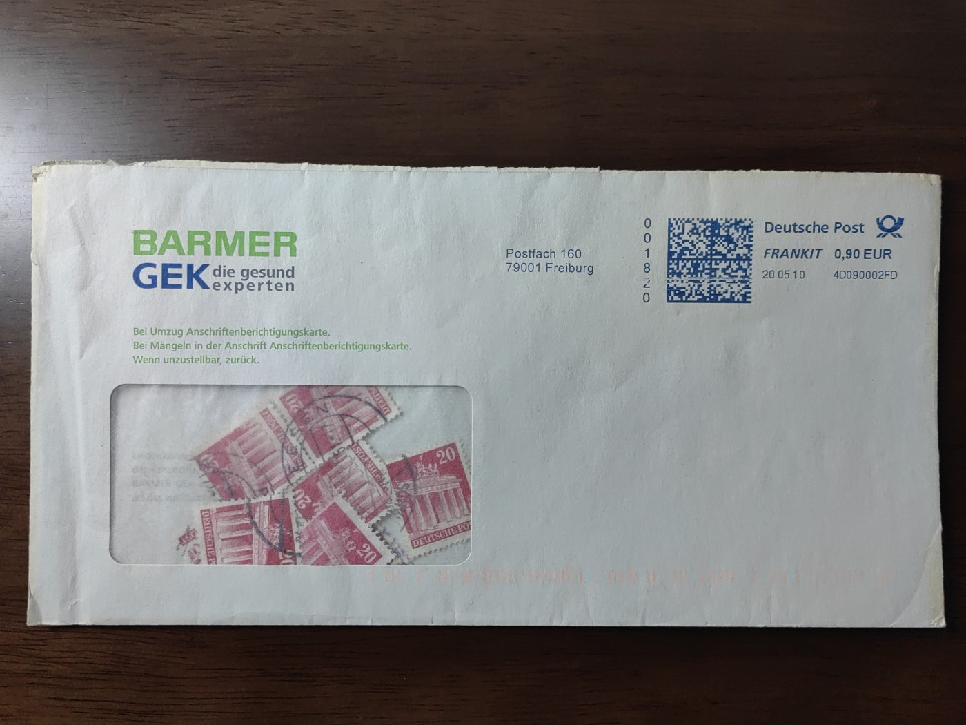 外国邮品精品专场（秒杀场）第①①场 德国电子邮封一个（含数枚50年代邮票）