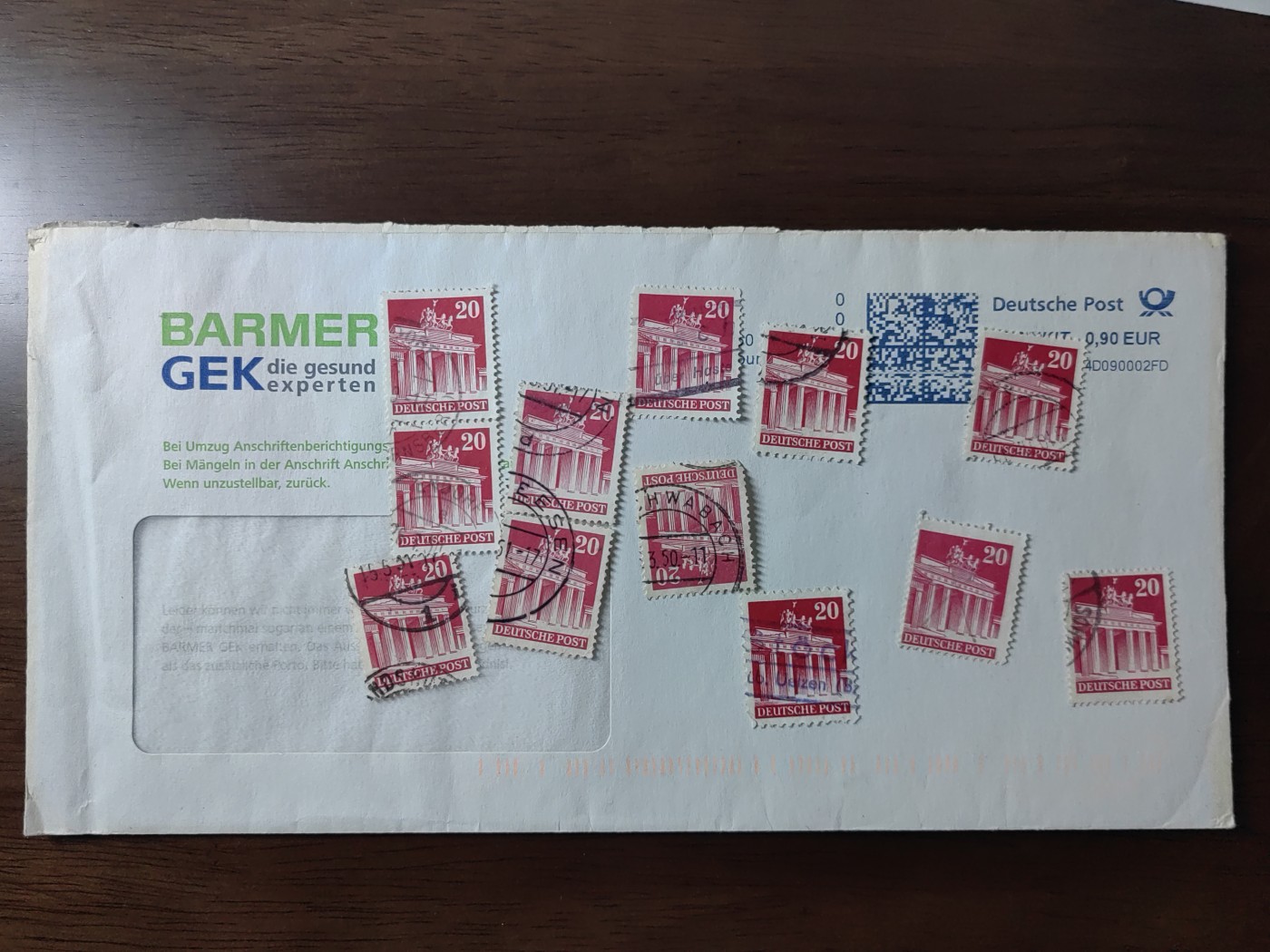 外国邮品精品专场（秒杀场）第①①场 德国电子邮封一个（含数枚50年代邮票）