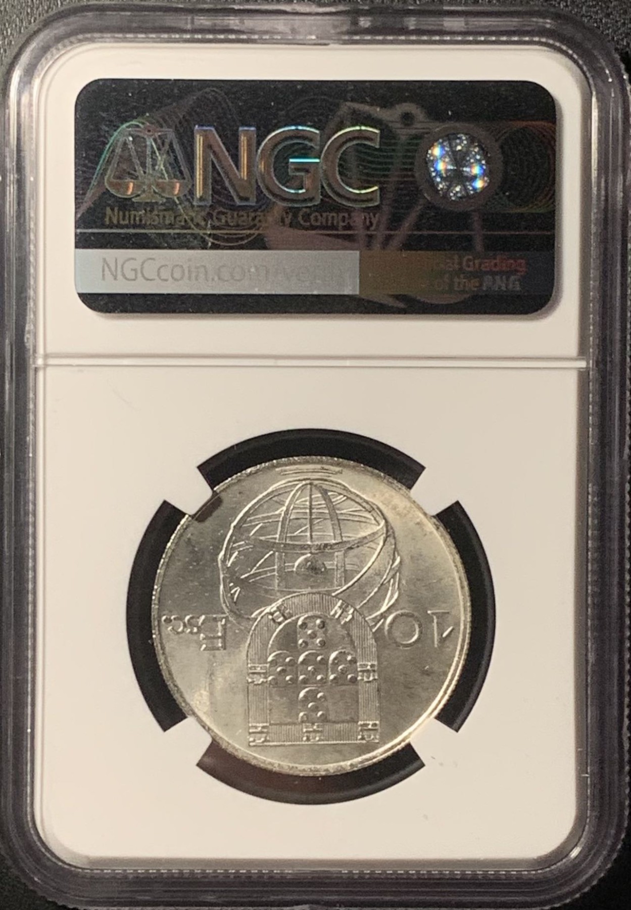 紫瑗钱币——第307期拍卖 葡萄牙 1955年 帆船 10埃斯库多 银币 NGC MS63