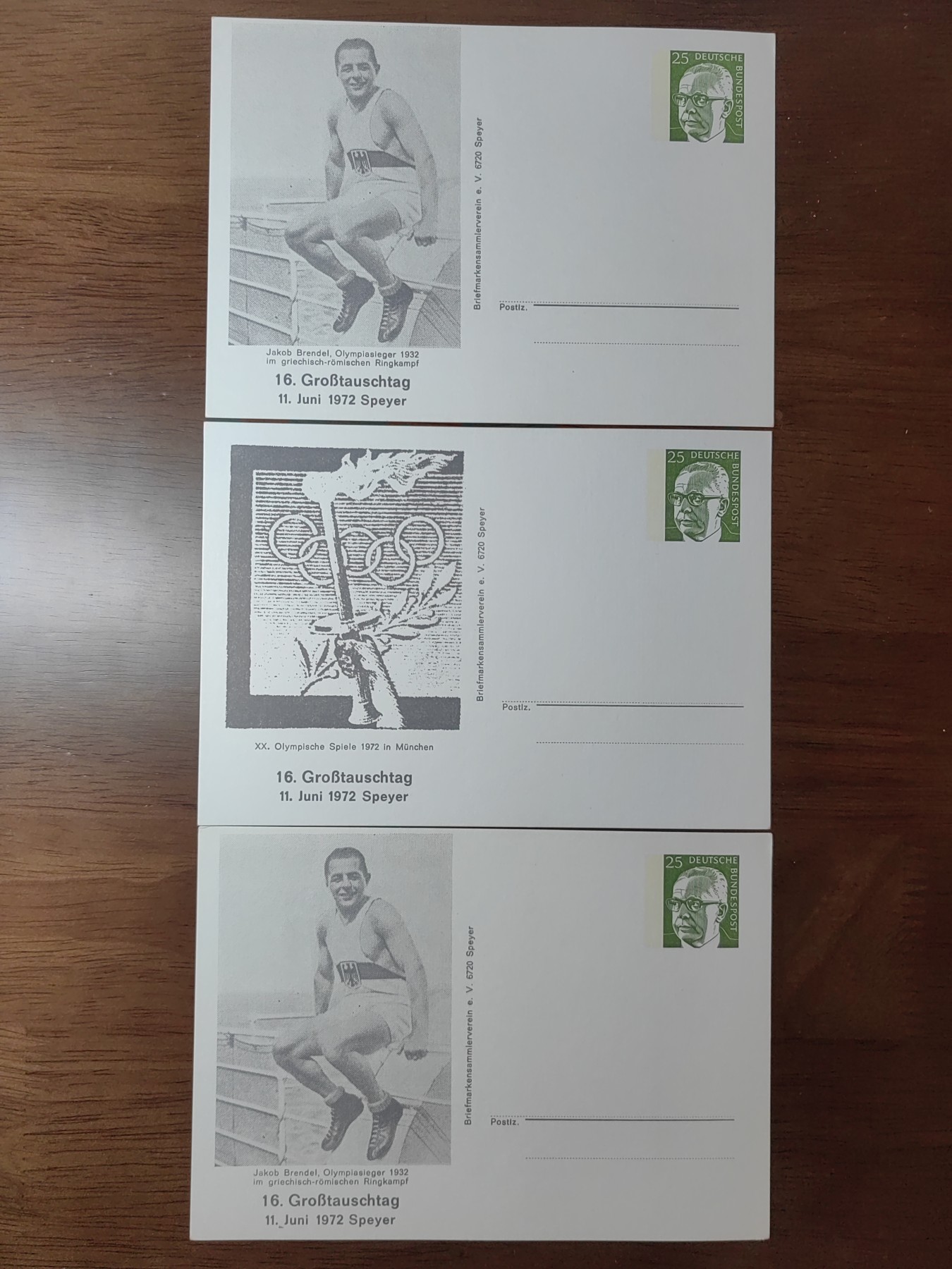 外国邮品精品专场（秒杀场）第①①场 德国1972年奥运会邮戳片3件