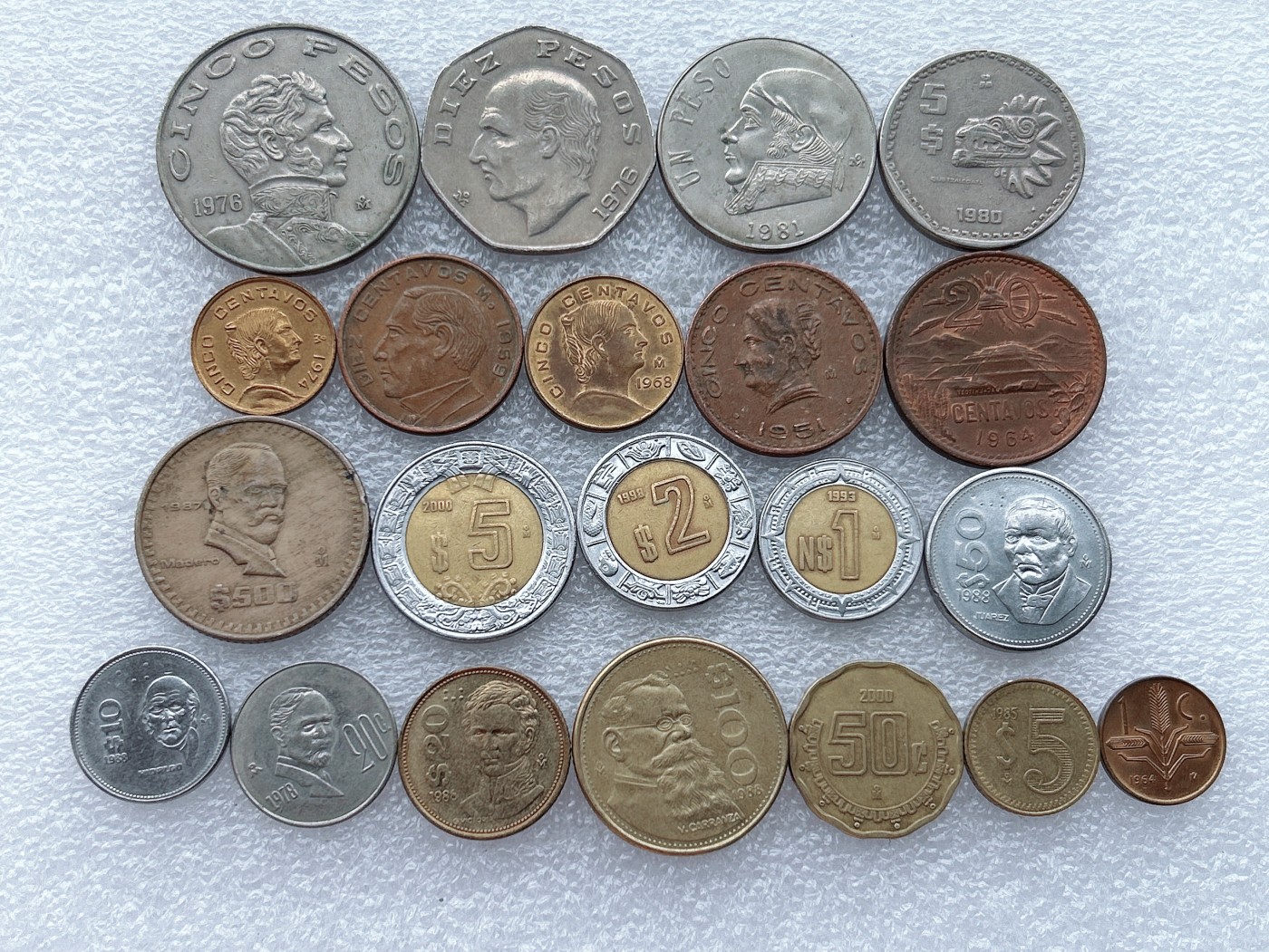 全场一元起拍 世界钱币散币场 第27期 墨西哥多个时期版本币