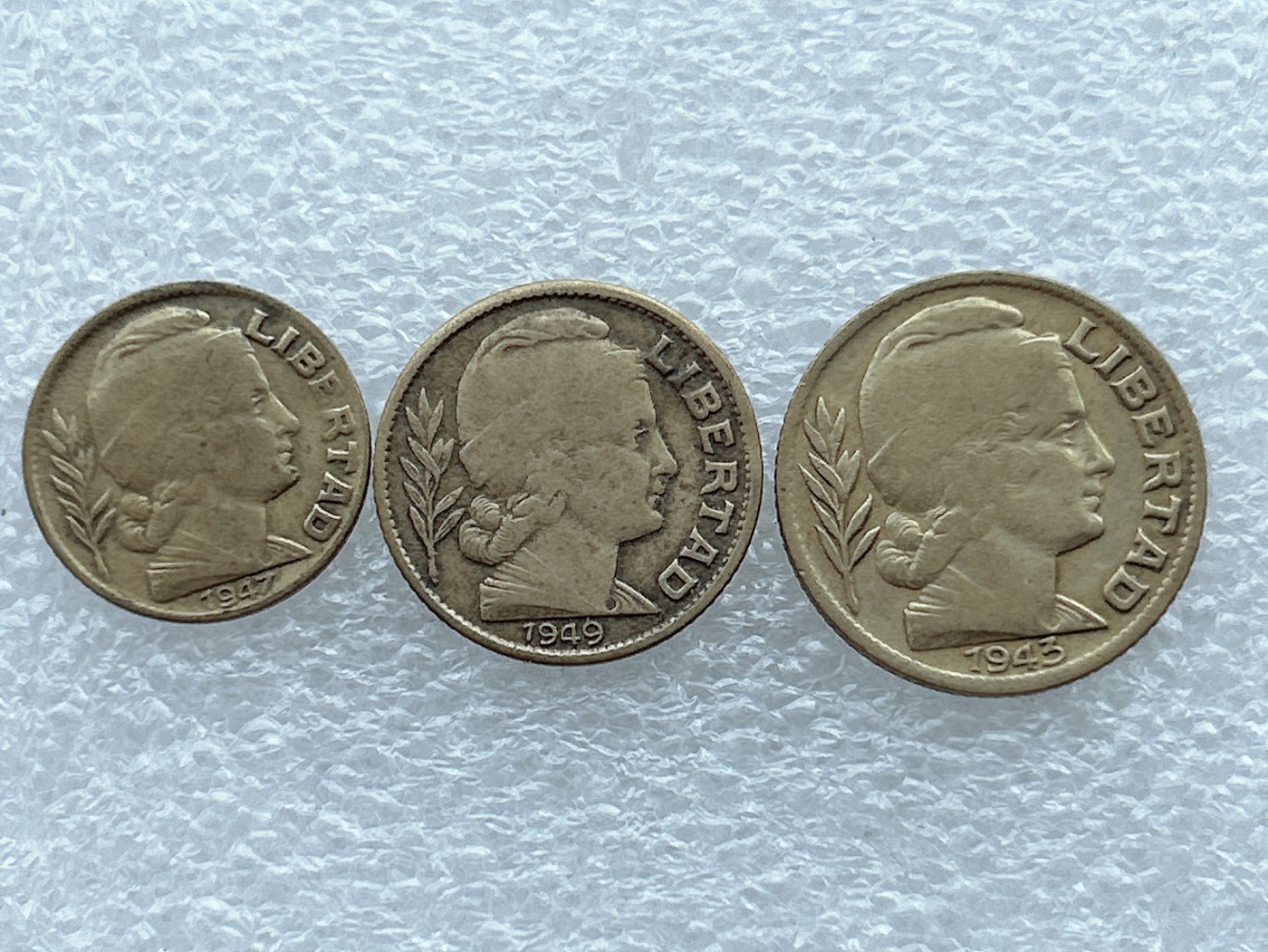 全场一元起拍 世界钱币散币场 第27期 阿根廷40年代奶牛版5-10-20分3枚组铜币