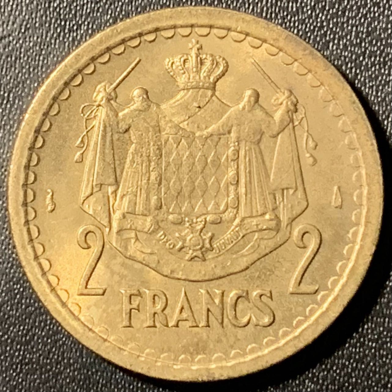 紫瑗钱币——第307期拍卖 摩纳哥 1943年 路易斯二世 2法郎 样币 UNC