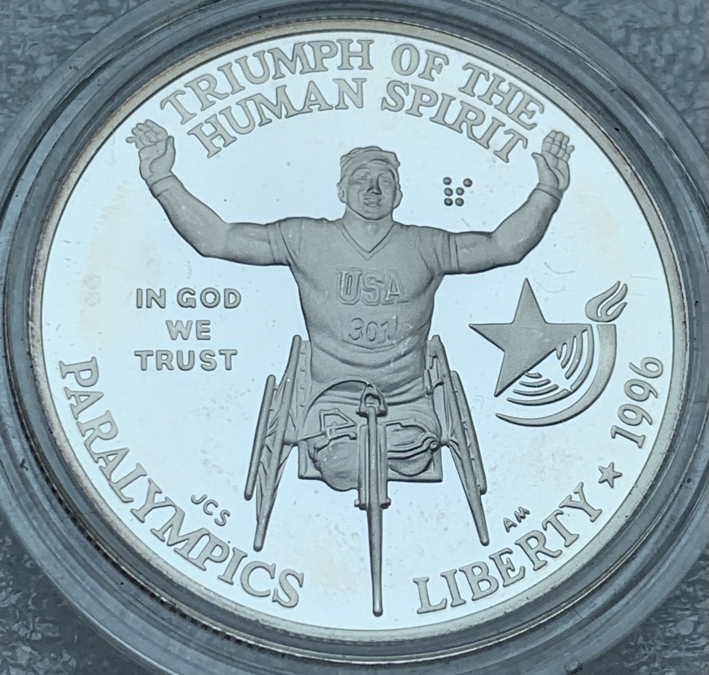 瓶子🏺第111期拍卖会  美国1996年亚特兰大轮椅赛精制银币