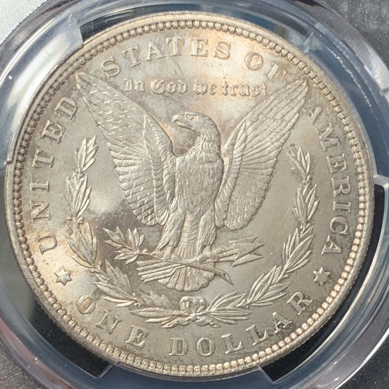 紫瑗钱币——第307期拍卖 美国 1896年 摩根 大头妹 1美元 银币 PCGS MS64 老盒 淡五彩
