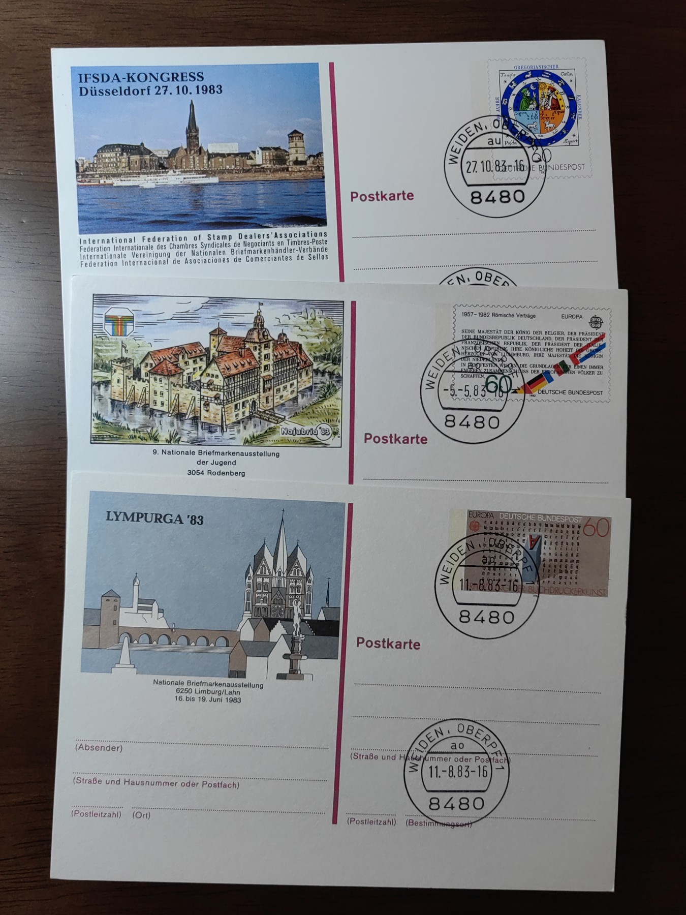 外国邮品精品专场（秒杀场）第①①场 80年代杜塞尔多夫大会，国家邮票展，国际邮票商联合会（实寄）