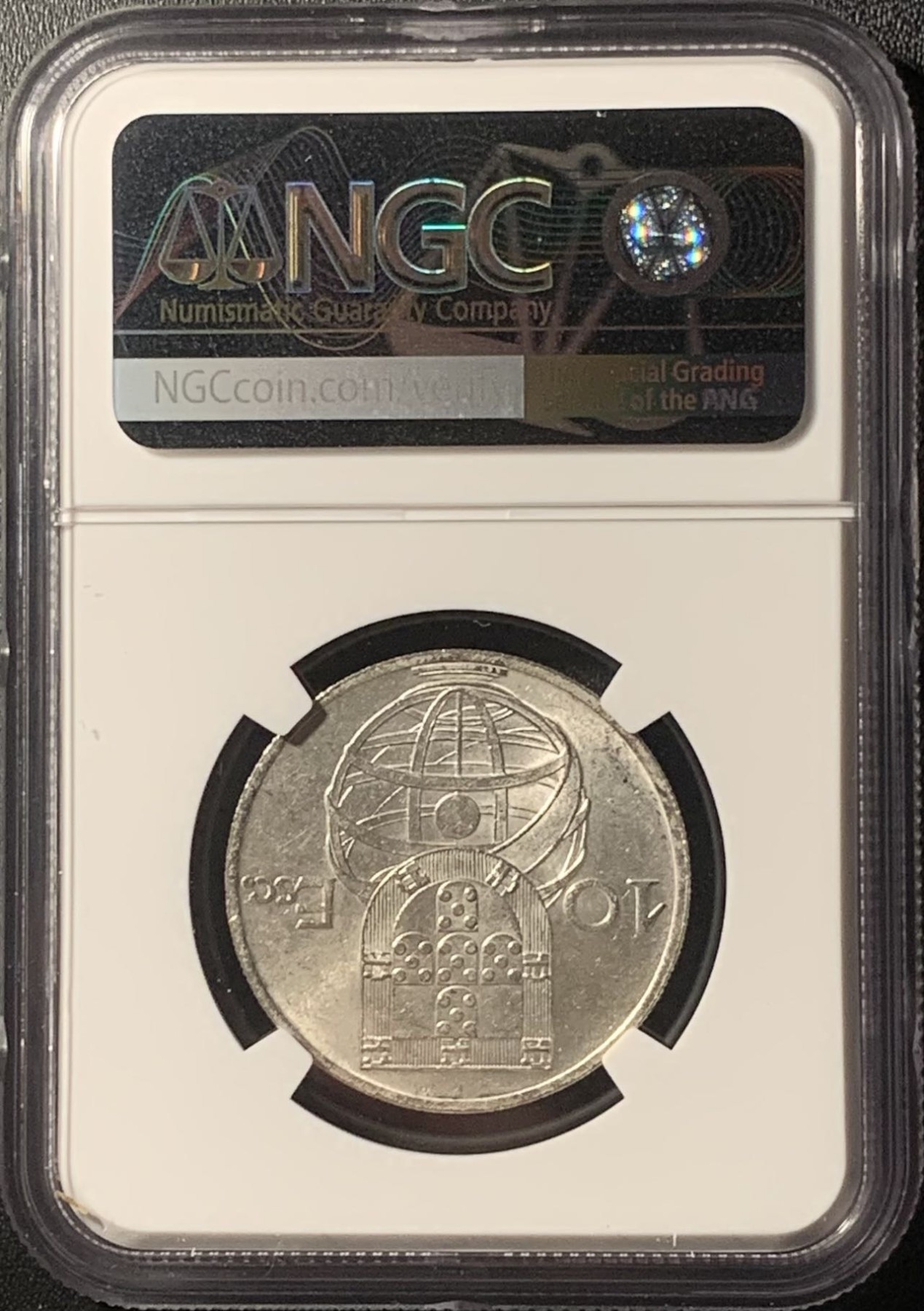 紫瑗钱币——第307期拍卖 葡萄牙 1955年 帆船 10埃斯库多 银币 NGC MS62
